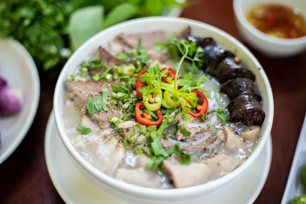 Displaying yogurt spices green chilies and meat